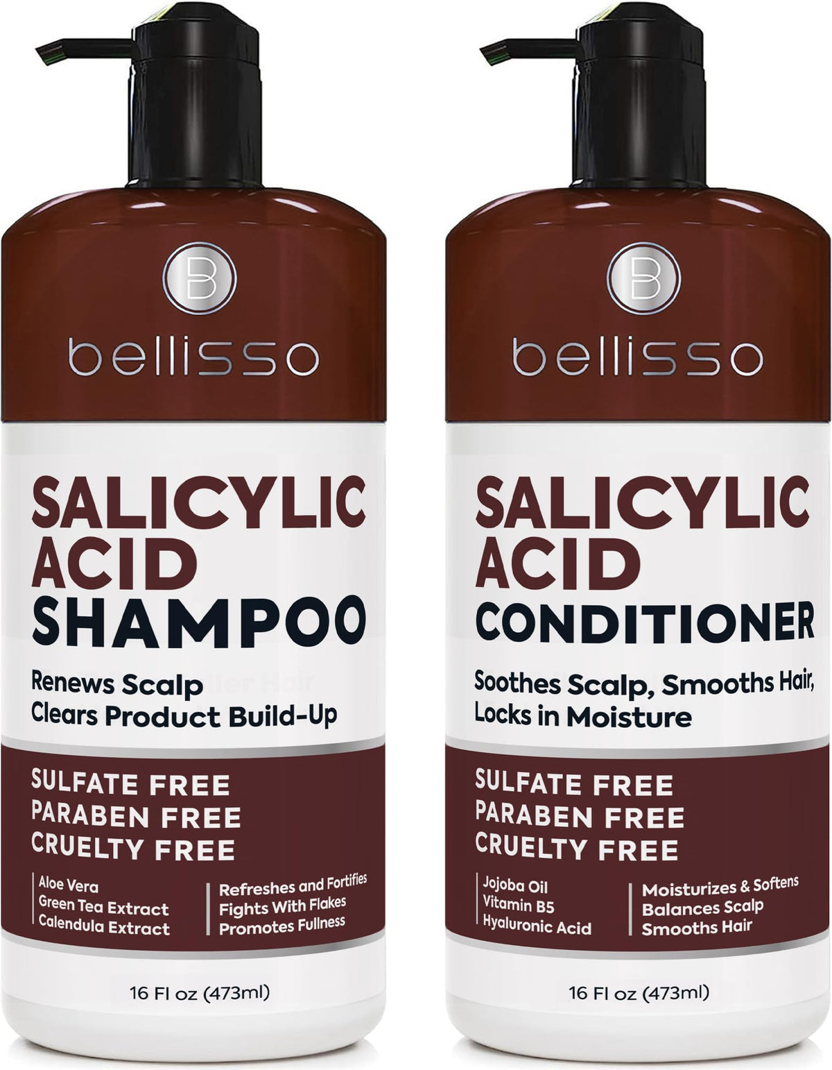 BELLISSO Salicylic Acid Shampoo and Conditioner Set front view