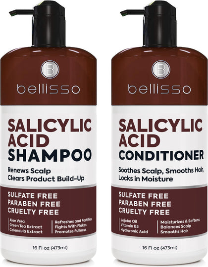 BELLISSO Salicylic Acid Shampoo and Conditioner Set front view