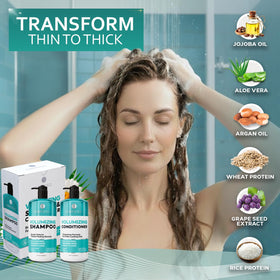 BELLISSO shampoo pouring into hand