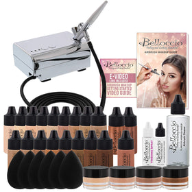 Belloccio Professional Airbrush Makeup System with 17 foundation shades