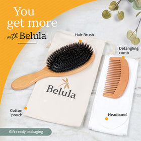 Belula hair brush set in travel pouch