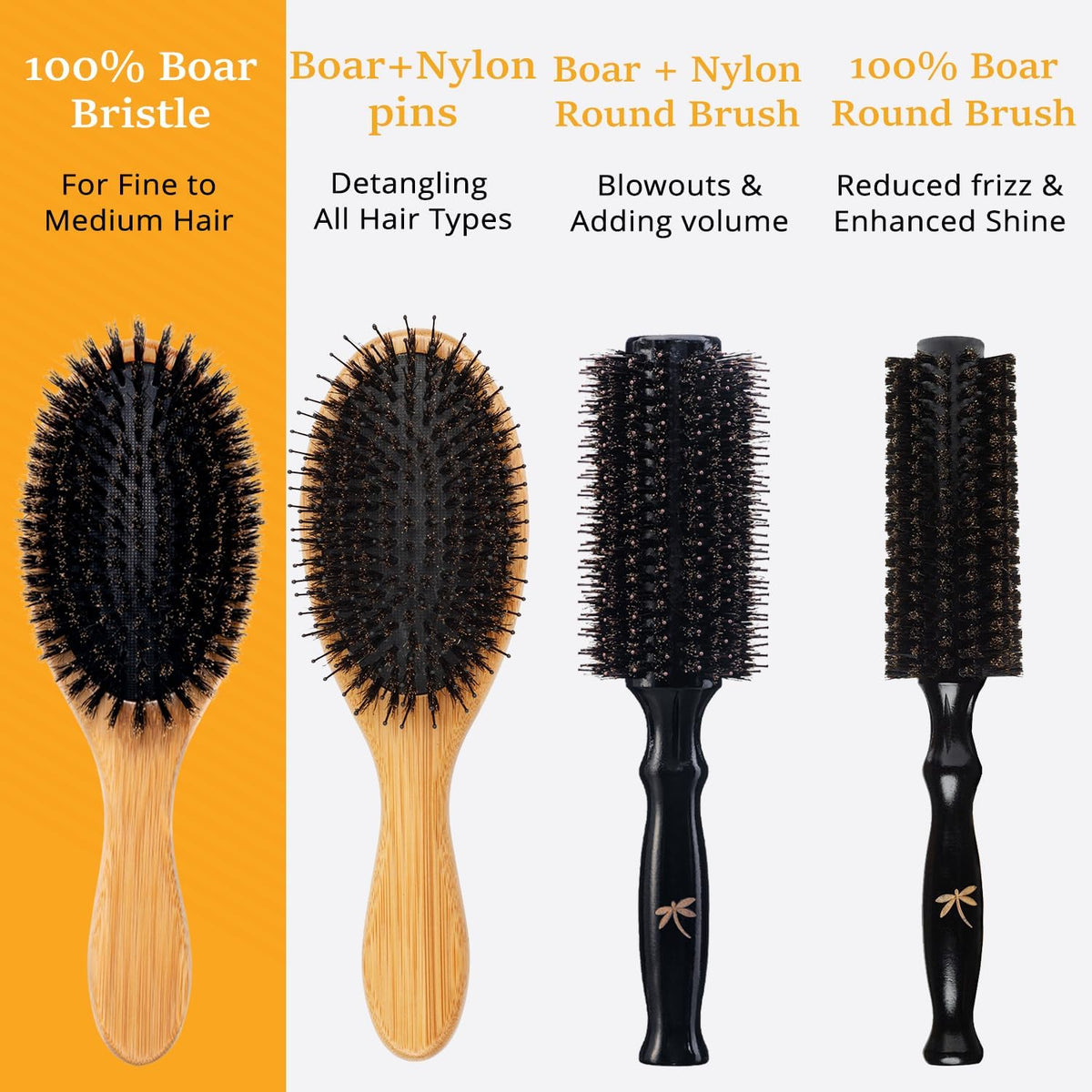 Belula hairbrush on a vanity with hair products