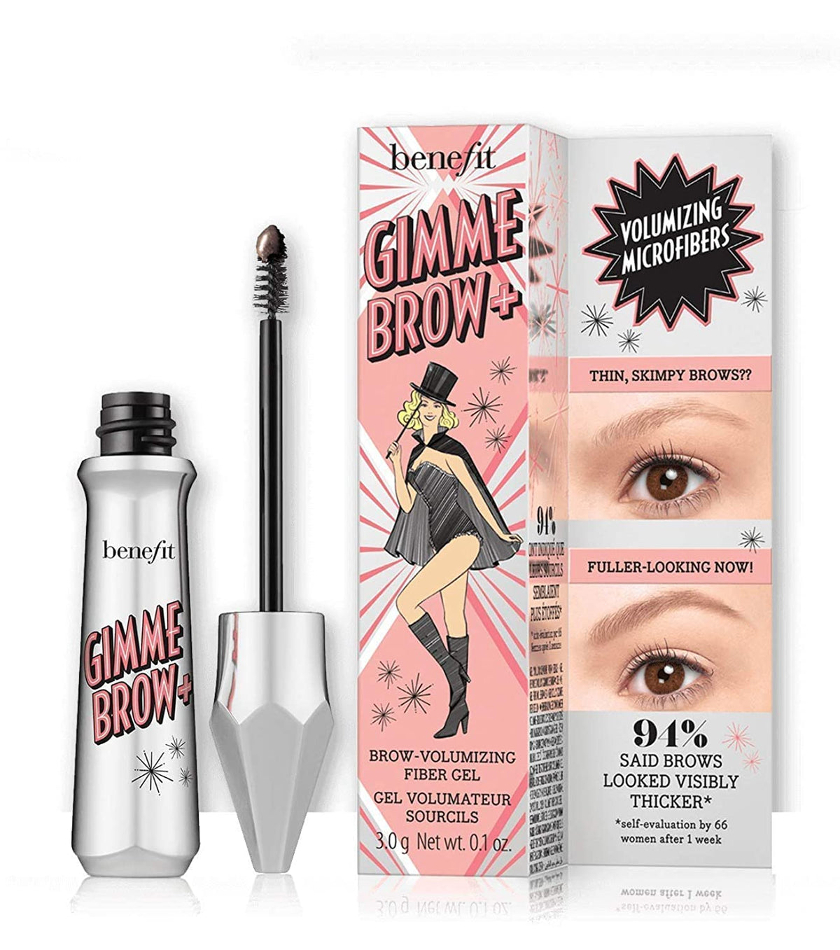 Benefit Gimme Brow Volumizing Fiber Gel #3 Medium Neutral 9g front view