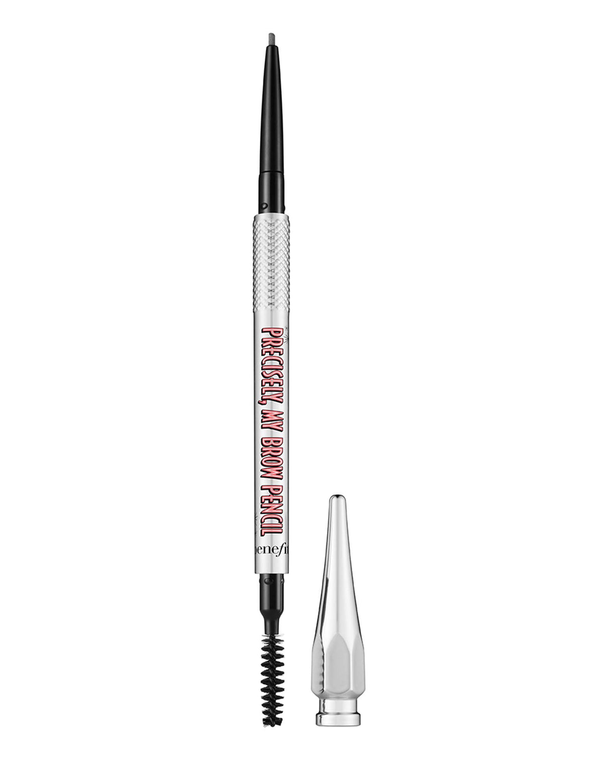 Benefit Precisely My Brow Pencil Cool Soft Black front view with spoolie brush