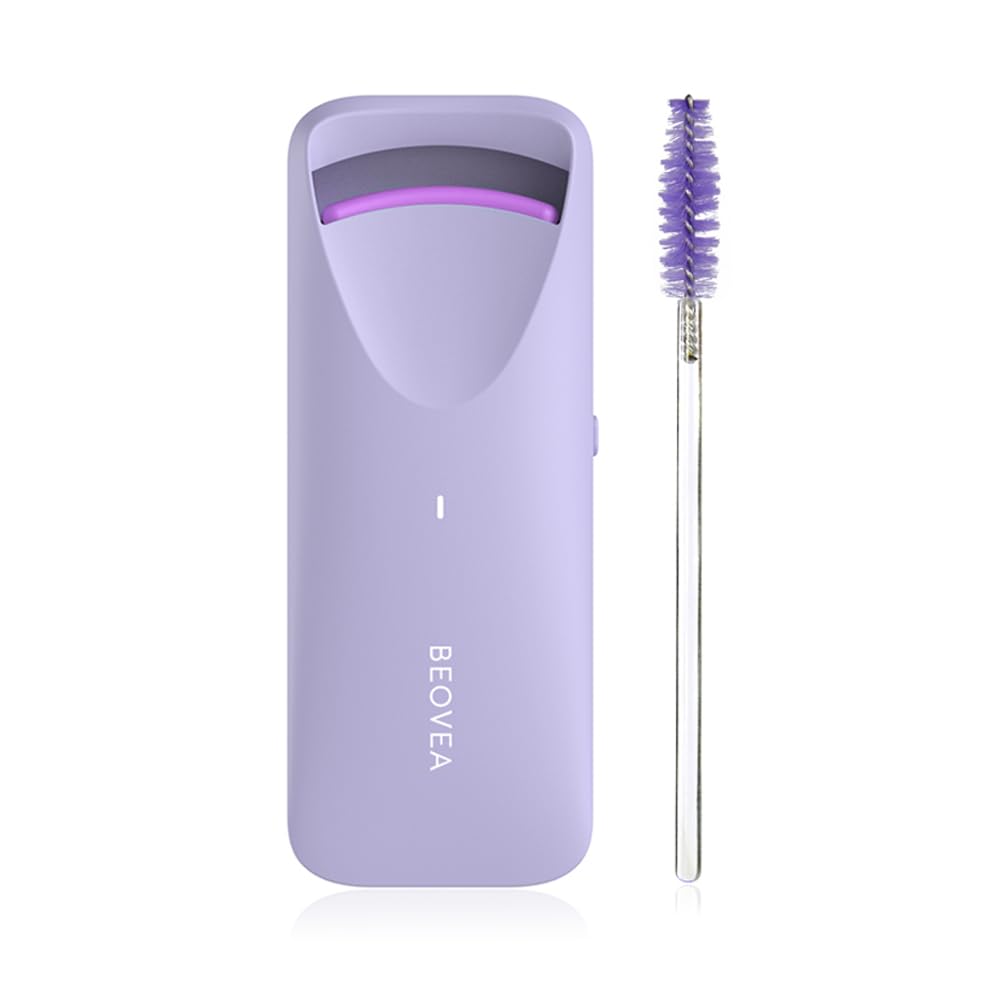 BEOVEA Heated Eyelash Curler front view with heat-sensitive silicone pad