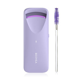 BEOVEA Heated Eyelash Curler front view with heat-sensitive silicone pad