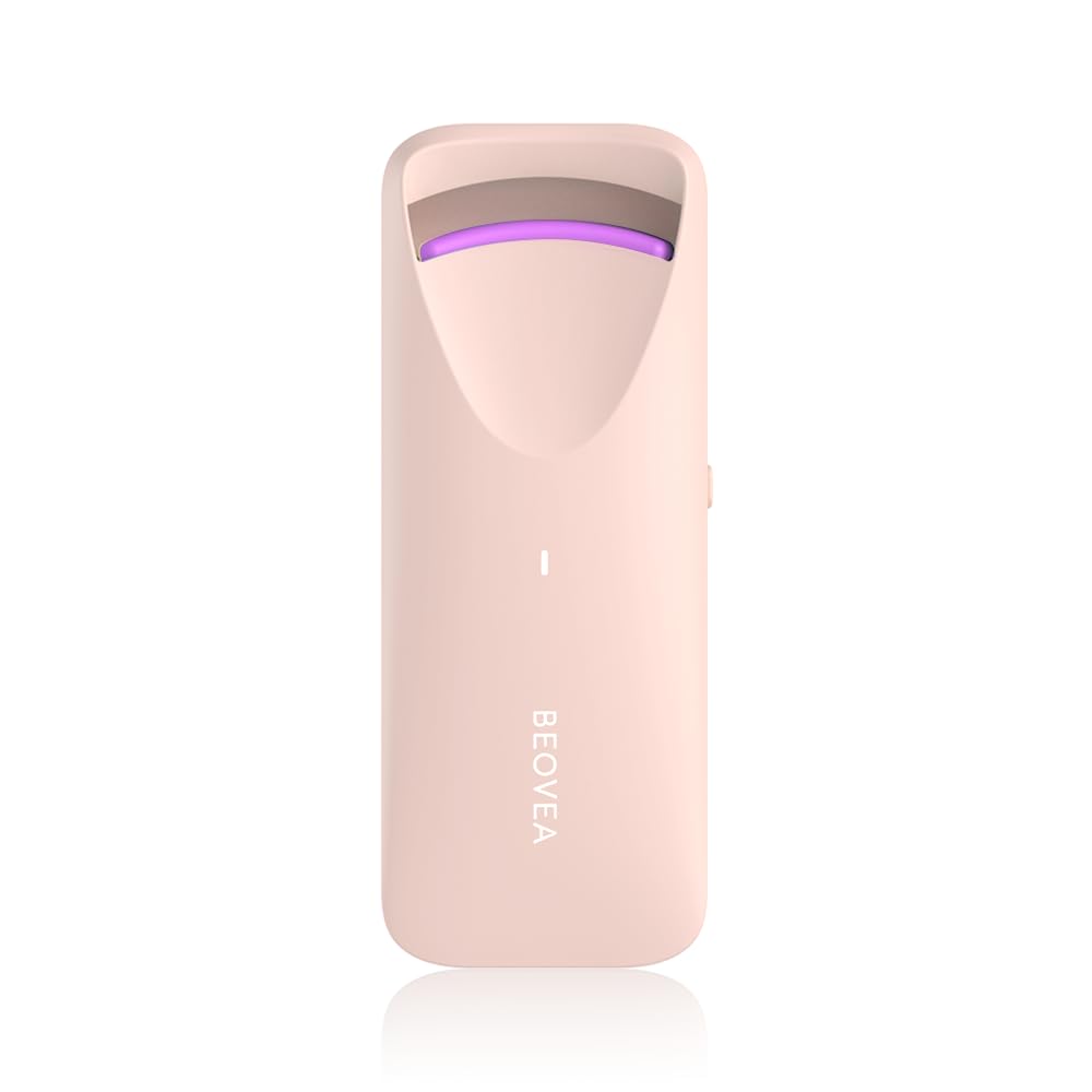 BEOVEA Heated Eyelash Curler front view with heat-sensitive silicone pad
