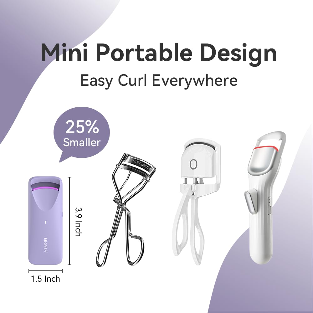 BEOVEA Heated Eyelash Curler with charging cable and eyelash comb