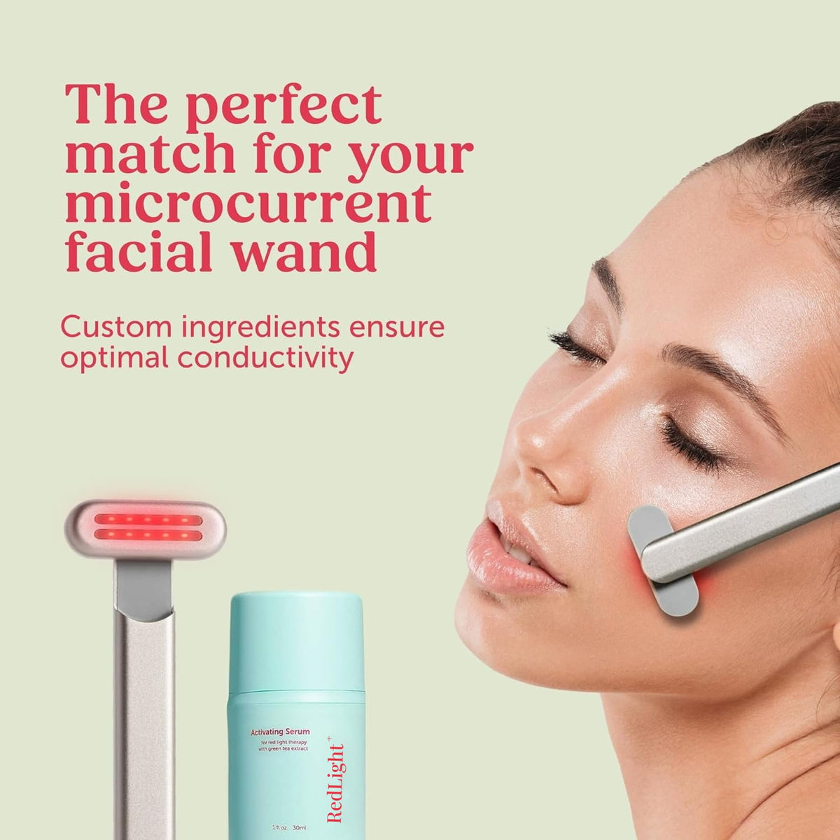 Berkland Matcha Red Light Activation Serum close-up of pump