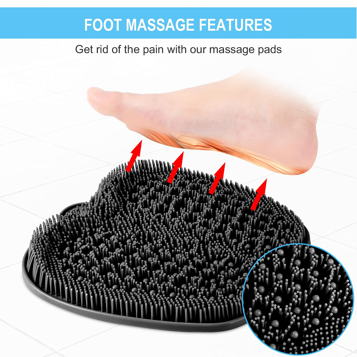 BESKAR foot scrubber mat demonstrating deep cleaning