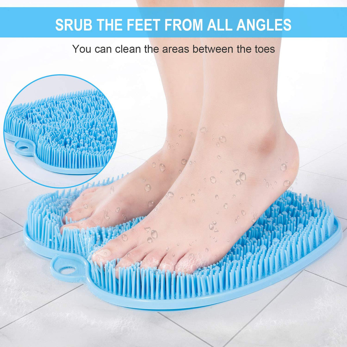 BESKAR XL foot scrubber mat in a shower setting