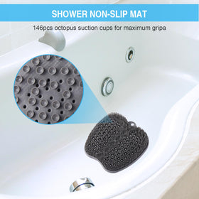 BESKAR XL Shower Foot Scrubber Mat demonstrating foot massage