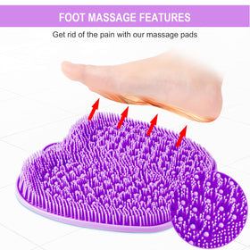 BESKAR XL Shower Foot Scrubber Mat in use with feet