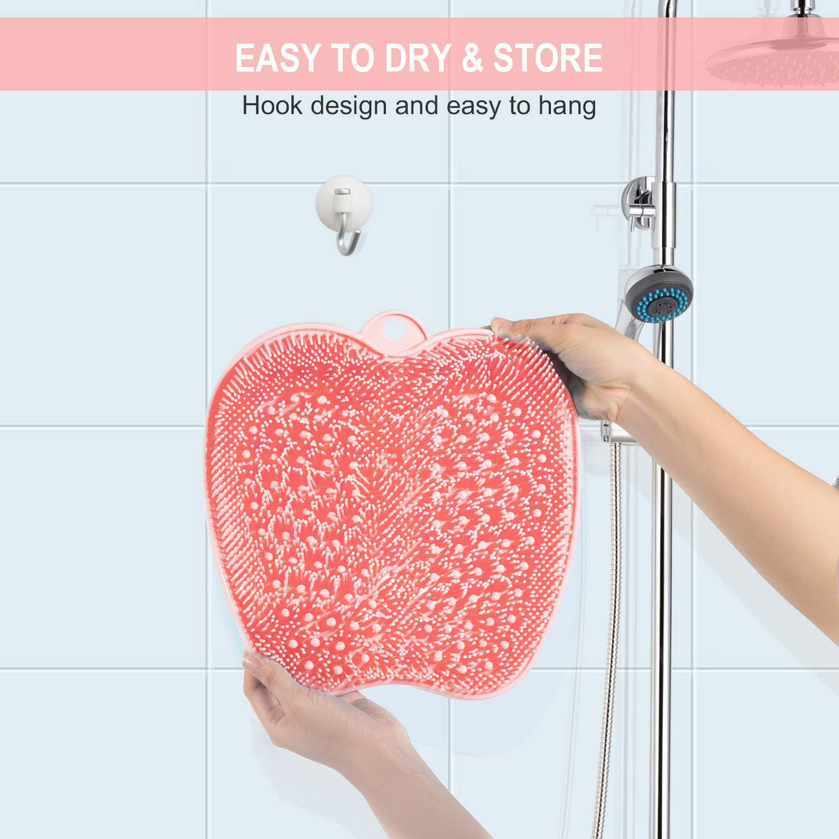 BESKAR XL Shower Foot Scrubber Mat packaging display