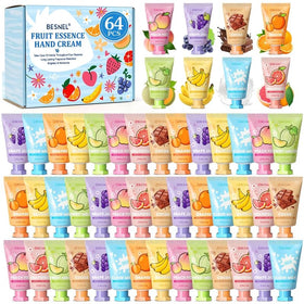 BESNEL 64 Pack Hand Cream Gift Set front view with assorted mini lotions