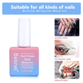 BESNEL Gel Nail Polish Remover application process on nails