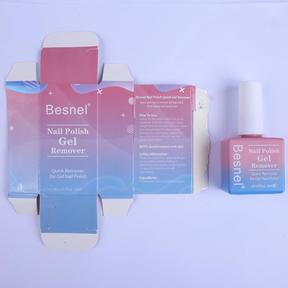 BESNEL Gel Nail Polish Remover bottle close-up