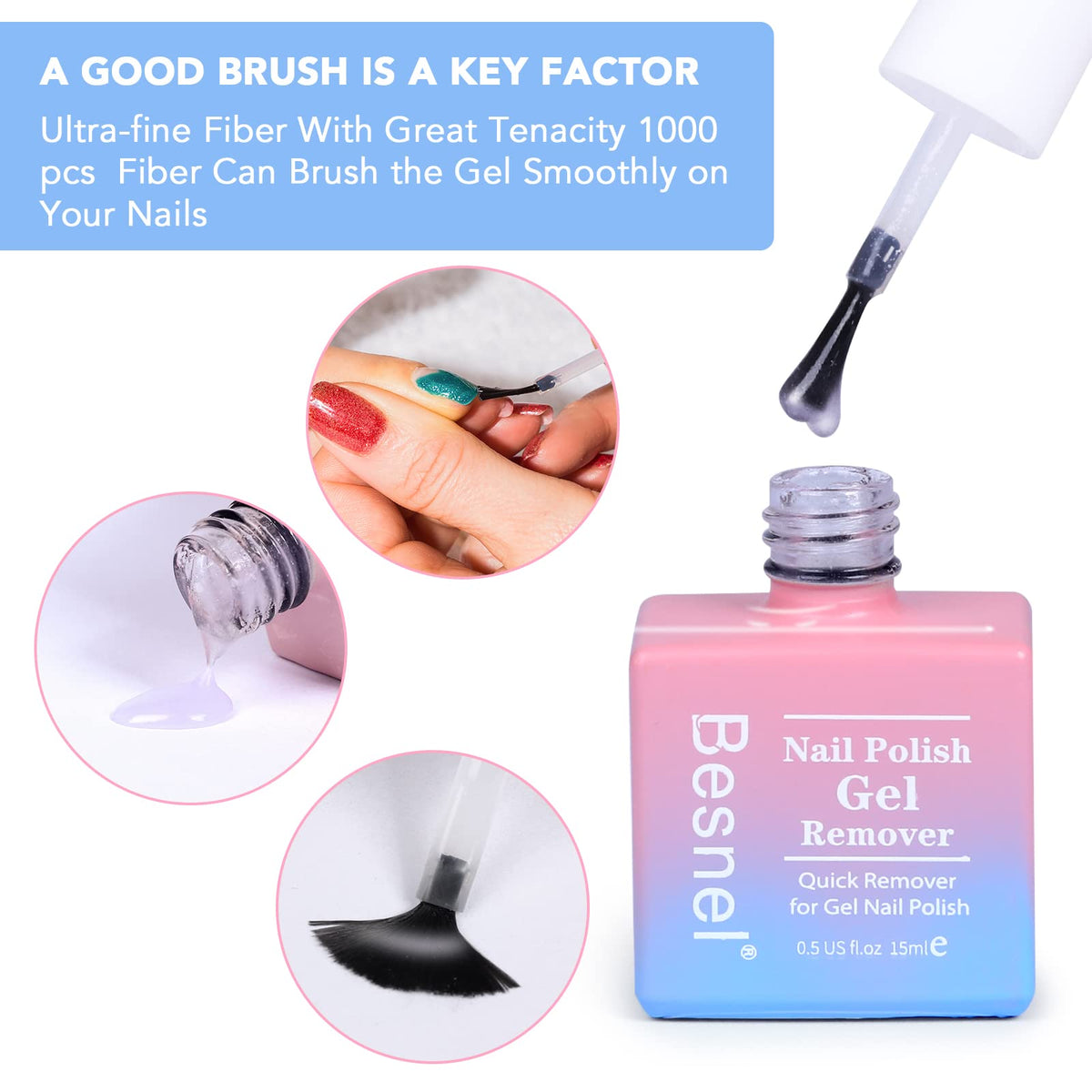 BESNEL Gel Nail Polish Remover bottle with natural ingredients
