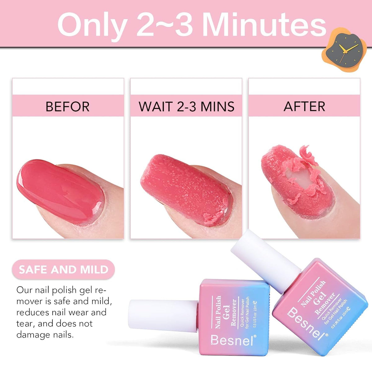 BESNEL Gel Nail Polish Remover bottles front view
