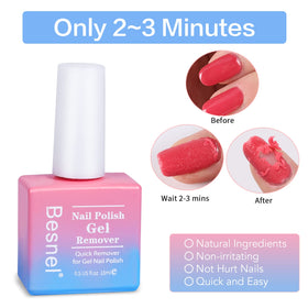 BESNEL Gel Nail Polish Remover nail file and cuticle pusher set