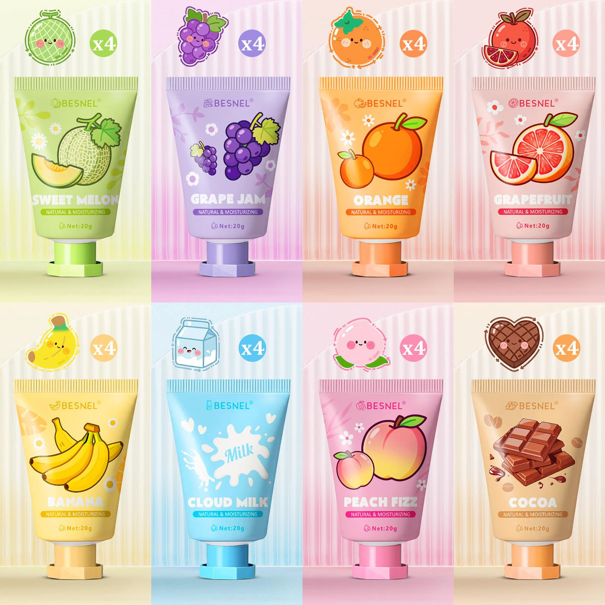 BESNEL hand cream in refreshing grape scent