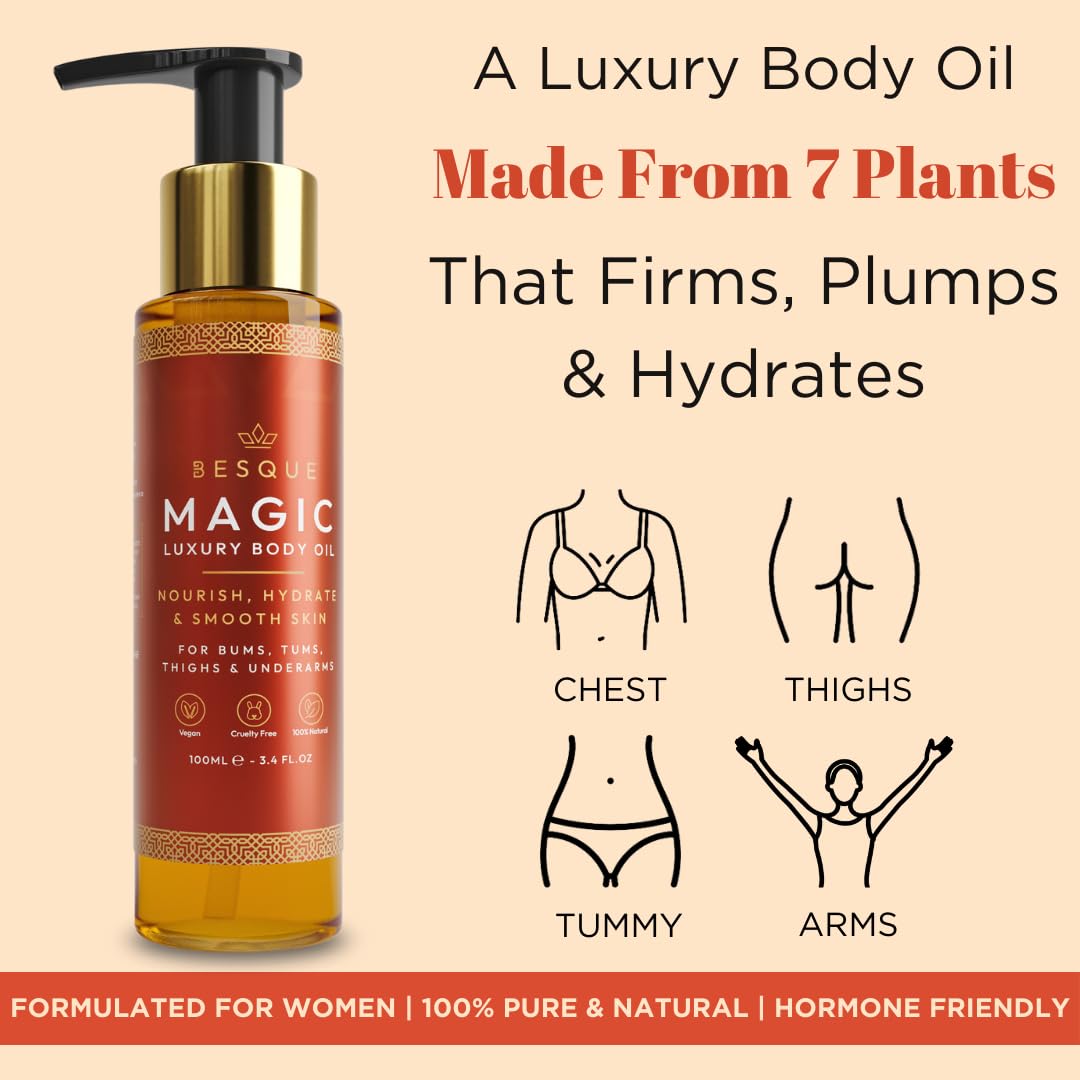 Besque Magic Body Oil 3.4 FL OZ back view
