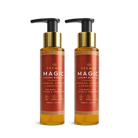 Besque Magic Body Oil 3.4 FL OZ front view with elegant packaging