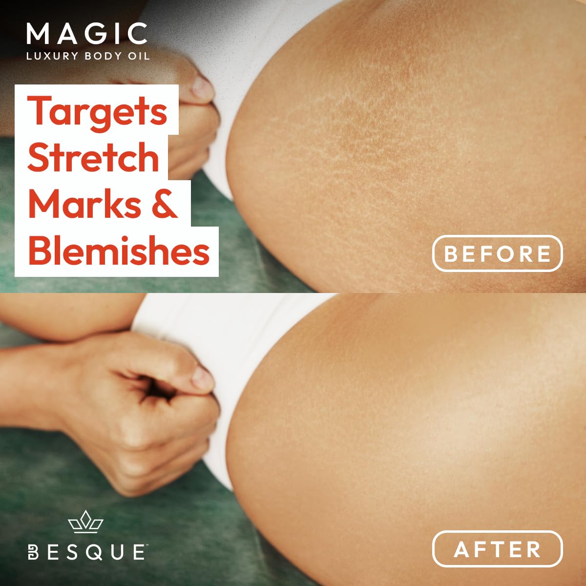 Besque Unscented Magic Body Oil in bathroom setting