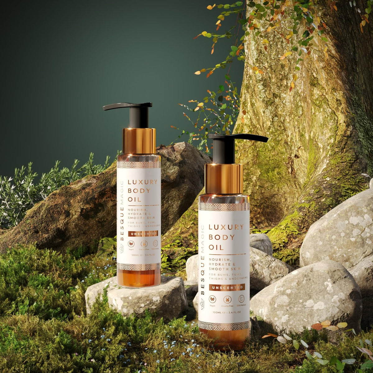 Besque Unscented Magic Body Oil showing texture