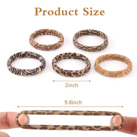 Bessrung leopard hair ties in a stylish arrangement