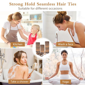 Bessrung leopard hair ties with various hairstyles