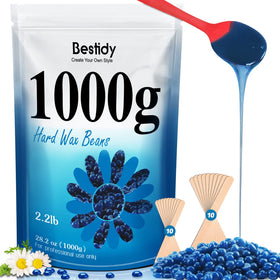Bestidy Hard Wax Beads 1000g blue packaging front view
