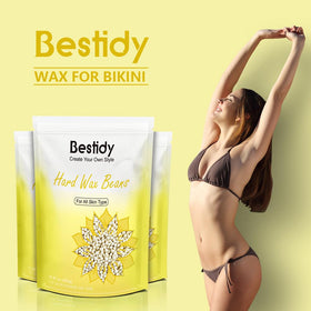 Bestidy Hard Wax Beads with application instructions