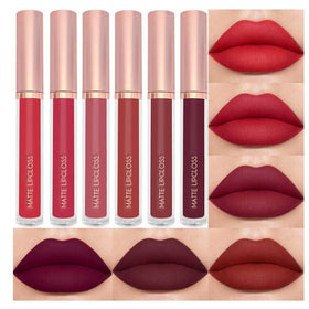 BestLand 6PCS Deep Red Liquid Lipstick Set front view