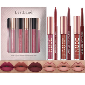 BestLand 6Pcs Matte Liquid Lipstick and Lip Liner Set packaging front view