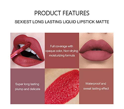 BestLand 6Pcs Matte Liquid Lipstick Set on a vanity