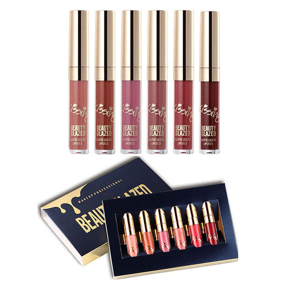 BestLand liquid lipstick set displaying all six matte shades