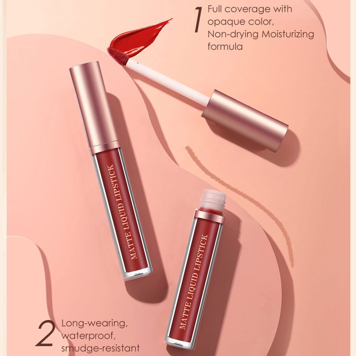BestLand Matte Liquid Lipstick in vibrant red shade