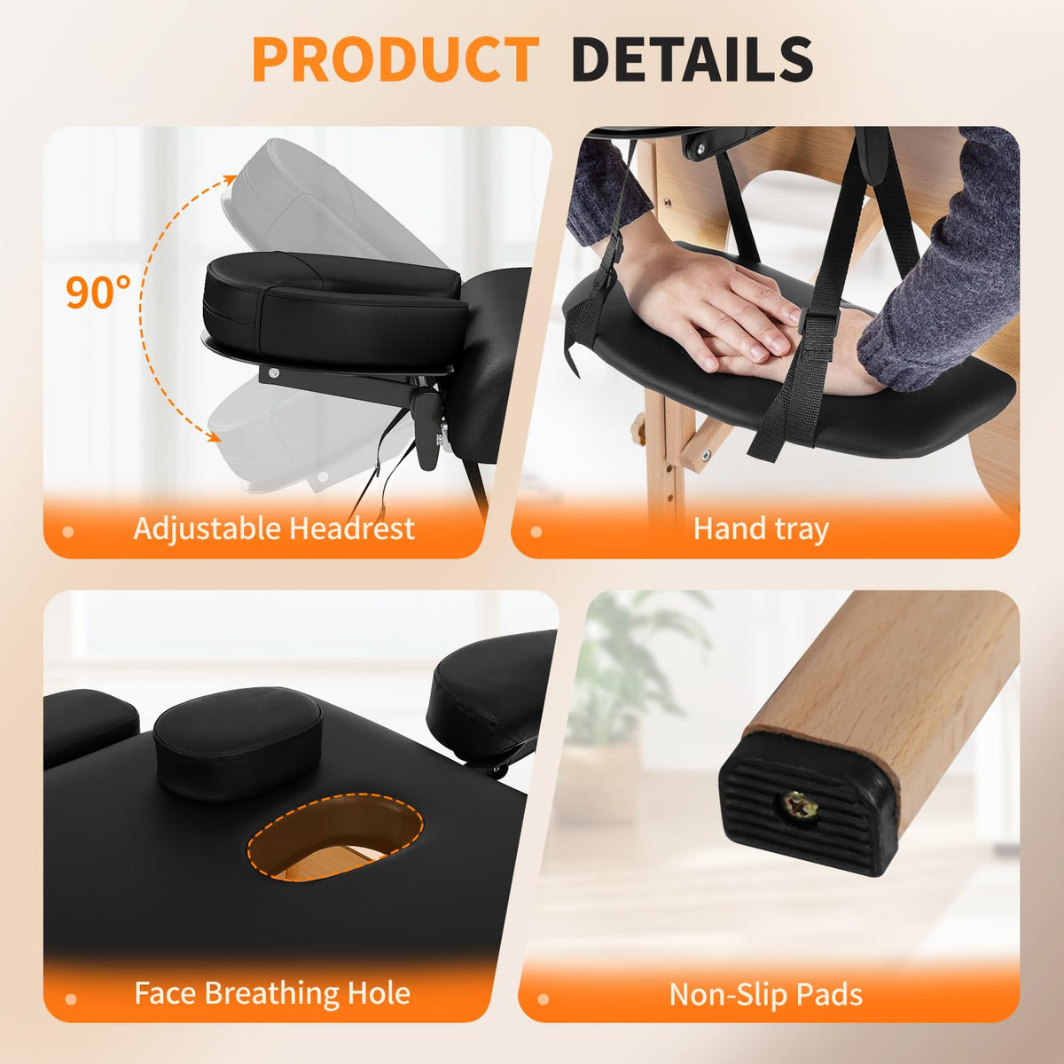 BestMassage Portable Folding Massage Table close-up of PVC leather cover