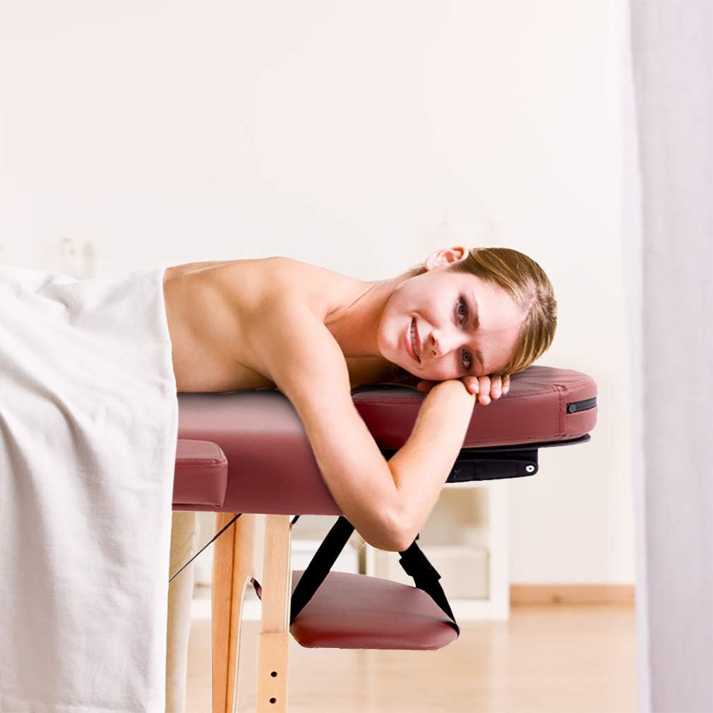 BestMassage Portable Folding Massage Table folded with carrying case
