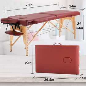 BestMassage Portable Folding Massage Table luxurious PVC leather surface