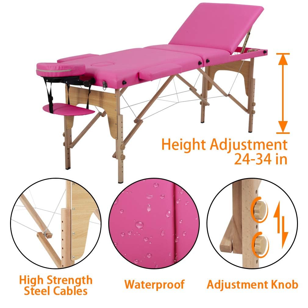 BestMassage Portable Folding Massage Table setup in a room