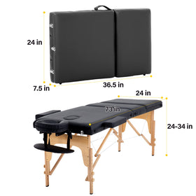 BestMassage Portable Folding Massage Table showing sturdy hardwood frame