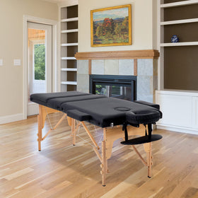 BestMassage Portable Folding Massage Table side view with adjustable height knobs