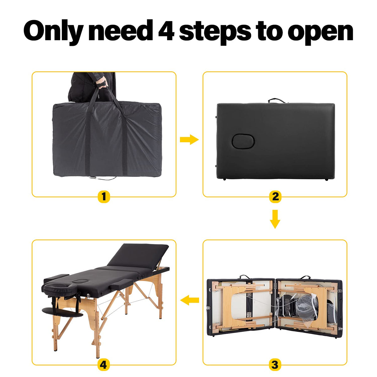 BestMassage Portable Folding Massage Table with carrying case