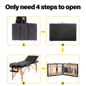 BestMassage Portable Folding Massage Table with carrying case