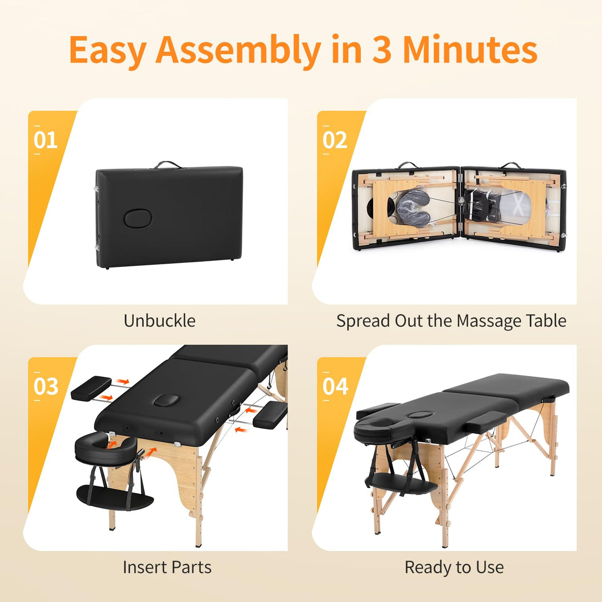 BestMassage Portable Folding Massage Table with carrying case