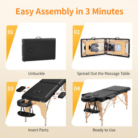 BestMassage Portable Folding Massage Table with carrying case