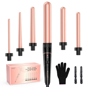 BESTOPE PRO 6-in-1 Curling Wand Set with all barrels displayed