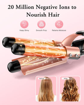 BESTOPE PRO Curling Wand Set in use on long hair